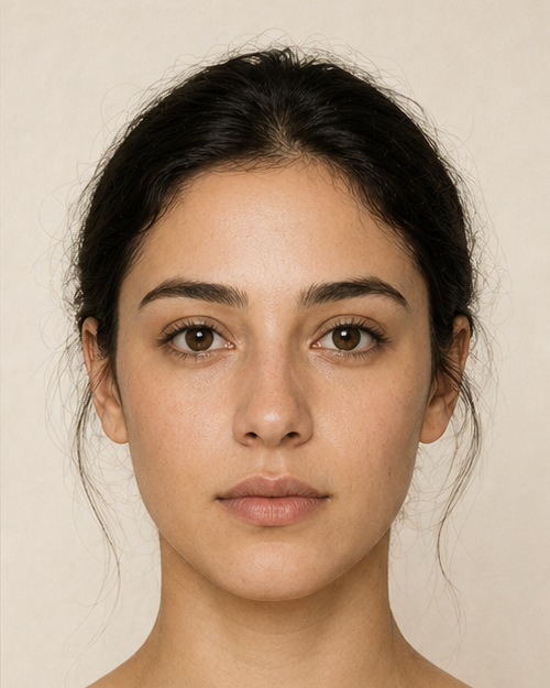 Sample portrait of a young woman with dark hair